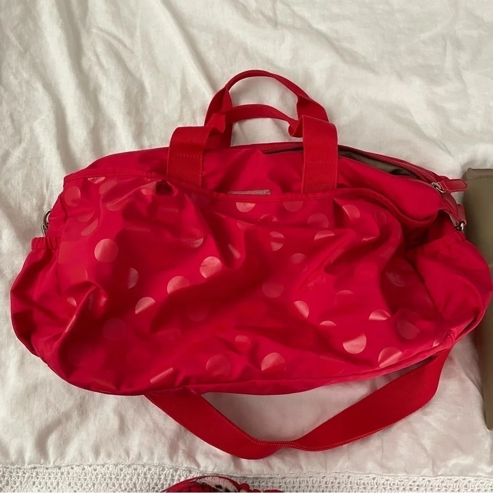 Stella Kim Olivia diaper bag red polka dot dots crossbody shoulder